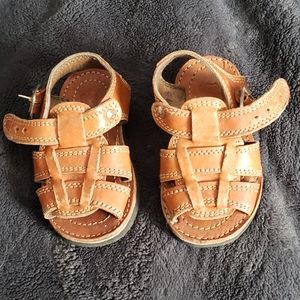 **3/$25** Cuban leather sandals baby 1 year 5.5"